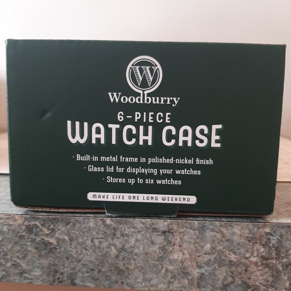 6 Piece Watch Case Woodburry Brown New in Box - Picture 6 of 14